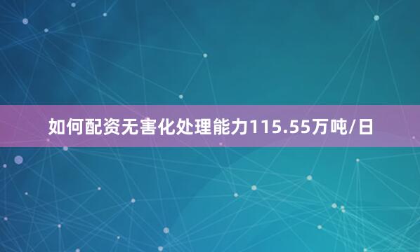 如何配资无害化处理能力115.55万吨/日