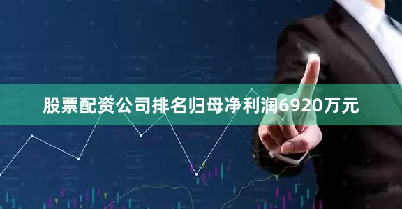 股票配资公司排名归母净利润6920万元